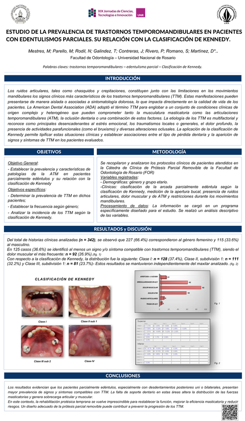 Lee más sobre el artículo ESTUDIO DE LA PREVALENCIA DE TRASTORNOS TEMPOROMANDIBULARES EN PACIENTES CON EDENTULISMOS PARCIALES. SU RELACION CON LA CLASIFICACIÓN DE KENNEDY.