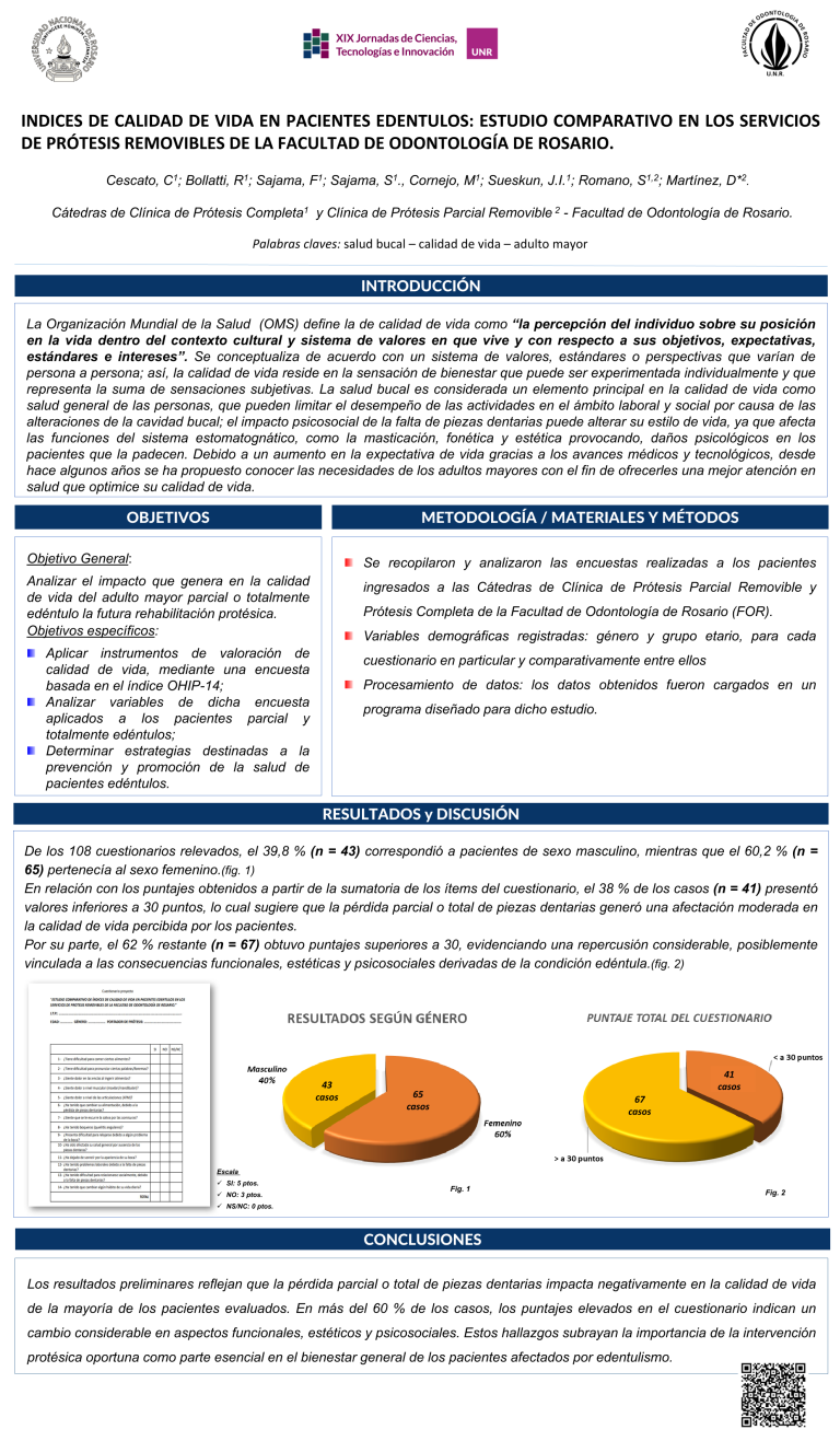 Lee más sobre el artículo ESTUDIO COMPARATIVO DE ÍNDICES DE CALIDAD DE VIDA EN PACIENTES EDENTULOS EN LOS SERVICIOS DE PRÓTESIS REMOVIBLES DE LA FACULTAD DE ODONTOLOGÍA DE ROSARIO.
