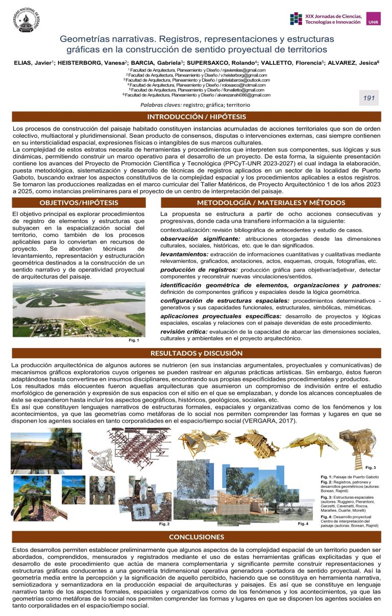 Lee más sobre el artículo GEOMETRÍAS NARRATIVAS. REGISTROS, REPRESENTACIONES Y ESTRUCTURAS GRÁFICAS EN LA CONSTRUCCIÓN DE SENTIDO PROYECTUAL DE TERRITORIOS