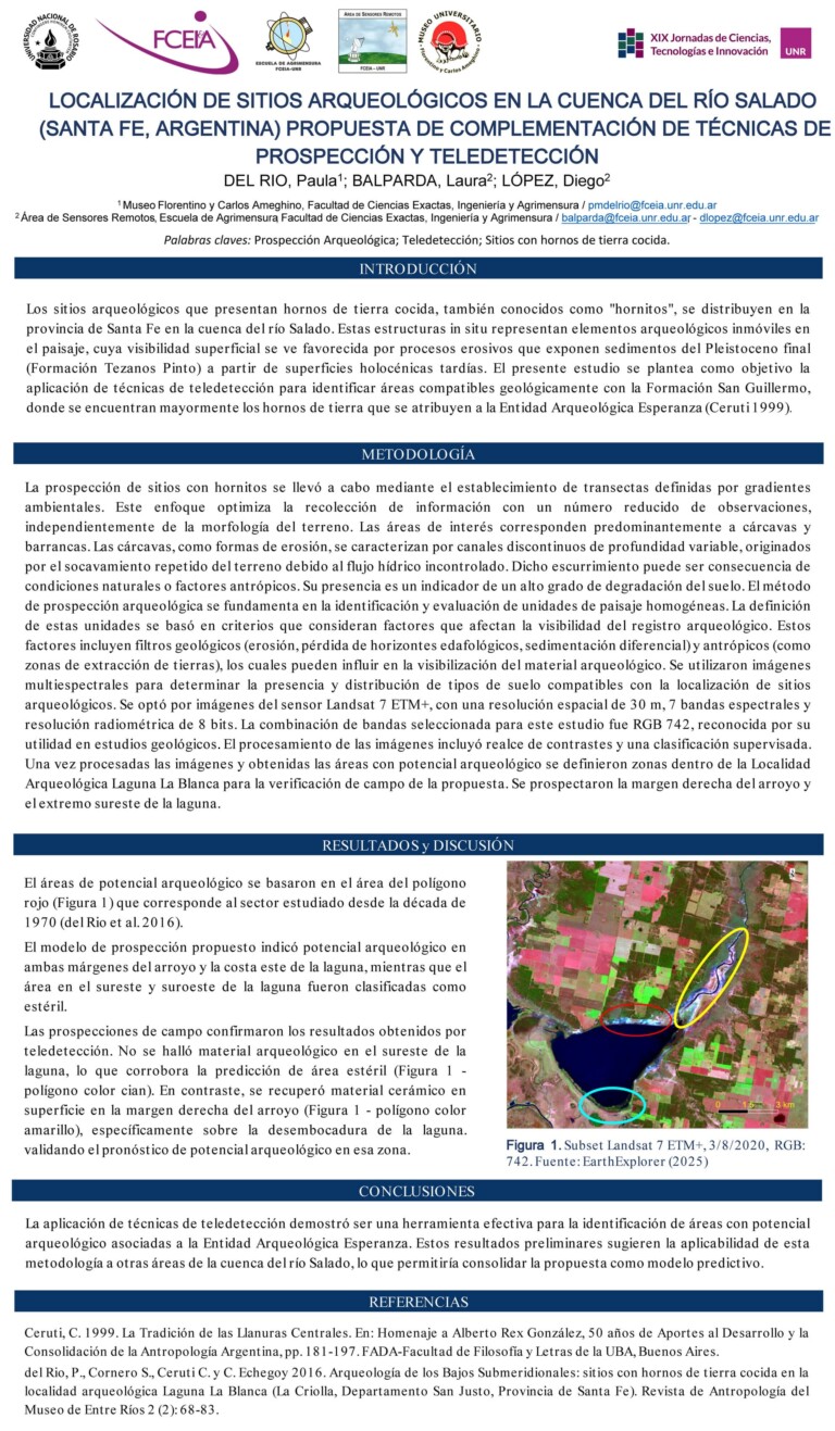 Lee más sobre el artículo LOCALIZACIÓN DE SITIOS ARQUEOLÓGICOS EN LA CUENCA DEL RÍO SALADO (SANTA FE, ARGENTINA) PROPUESTA DE COMPLEMENTACIÓN DE TÉCNICAS DE PROSPECCIÓN Y TELEDETECCIÓN