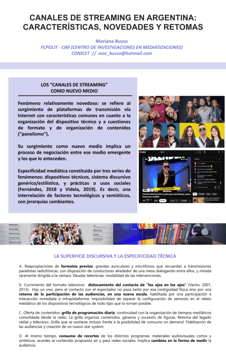 Lee más sobre el artículo CANALES DE STREAMING EN ARGENTINA: CARACTERÍSTICAS, NOVEDADES Y RETOMAS