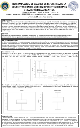 Lee más sobre el artículo DETERMINACIÓN DE VALORES DE REFERENCIA DE LA CONCENTRACIÓN DE SÍLICE EN DIFERENTES REGIONES DE LA REPÚBLICA ARGENTINA.