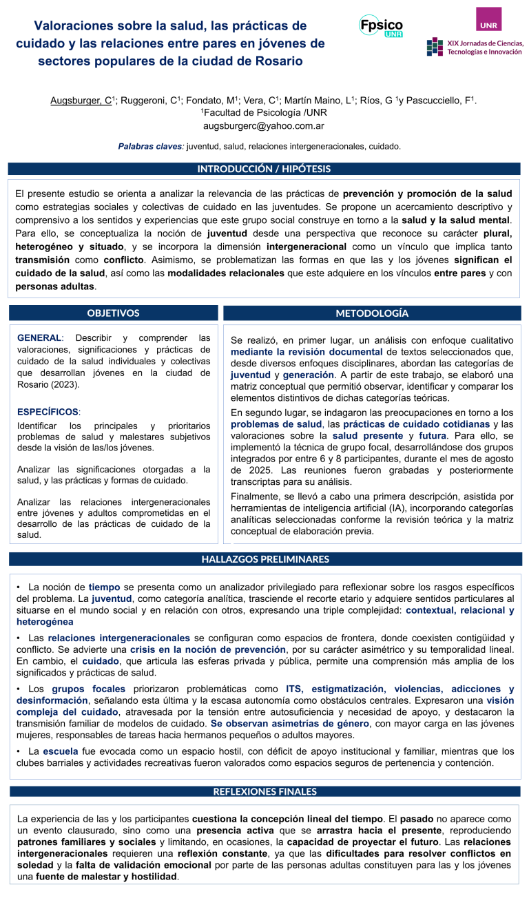 Lee más sobre el artículo Valoraciones de la salud, prácticas de cuidado y relaciones entre pares en jóvenes de sectores populares de la ciudad de Rosario