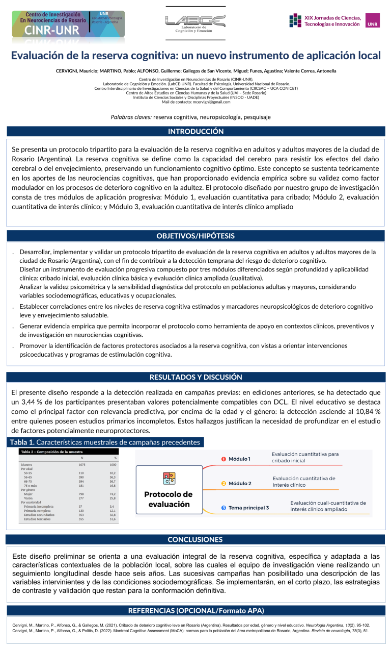 Lee más sobre el artículo Protocolo tripartito de Reserva Cognitiva para adultos y adultos mayores.