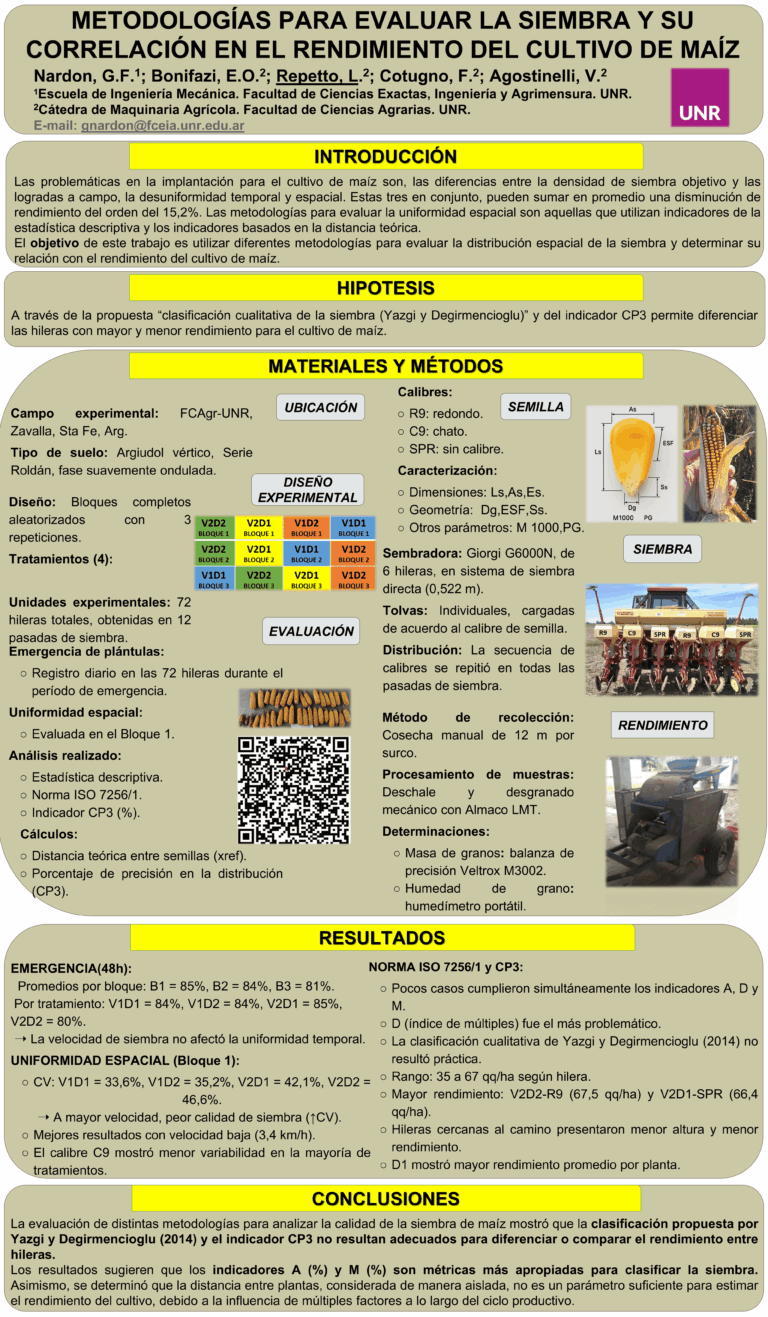 Lee más sobre el artículo METODOLOGIAS PARA EVALUAR LA SIEMBRA Y SU CORRELACION EN EL RENDIMIENTO DEL CULTIVO DE MAIZ