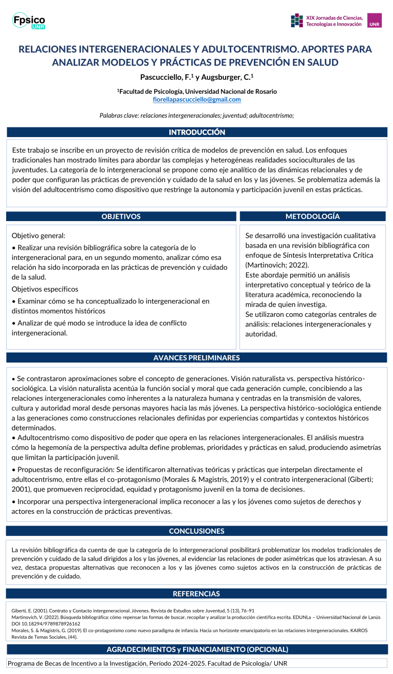 Lee más sobre el artículo RELACIONES INTERGENERACIONALES Y ADULTOCENTRISMO. APORTES PARA ANALIZAR MODELOS Y PRÁCTICAS DE PREVENCIÓN EN SALUD.