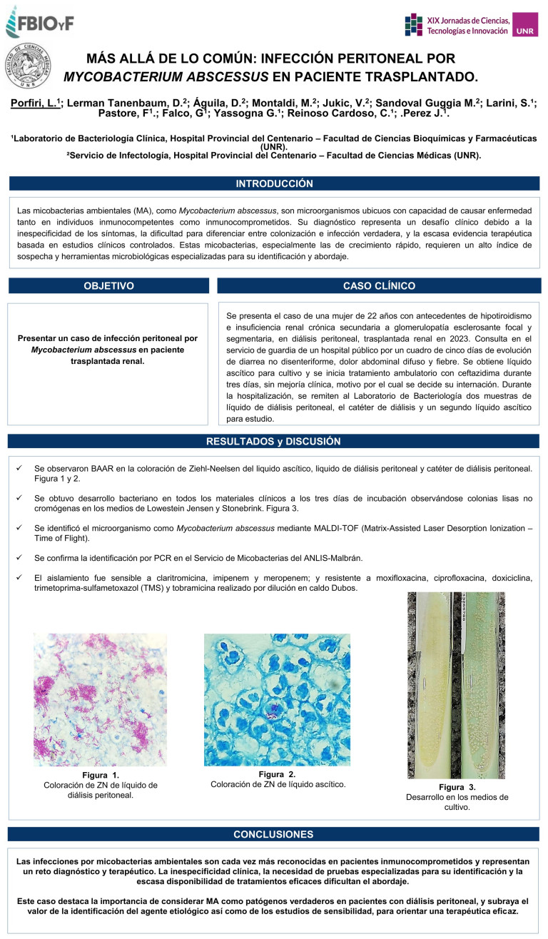 Lee más sobre el artículo MÁS ALLÁ DE LO COMÚN: INFECCIÓN PERITONEAL POR MYCOBACTERIUM ABSCESSUS EN PACIENTE TRASPLANTADO