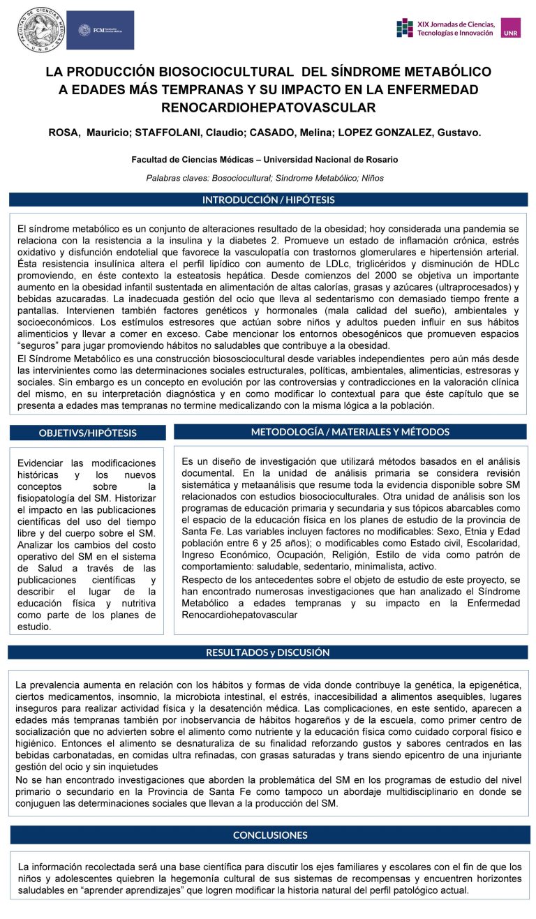 Lee más sobre el artículo LA PRODUCCIÓN BIOSOCIOCULTURAL DEL SÍNDROME A EDADES MAS TEMPRANAS Y SU IMPACTO EN LA ENFERMEDAD RENOCARDIOHEPATOVASCULAR.