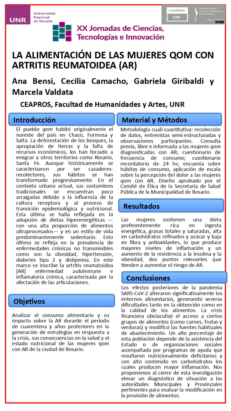 Lee más sobre el artículo La alimentaciòn de las mujeres qom con artritis reumatoidea (AR) y los cambios sufridos en perìodo de pandemia.