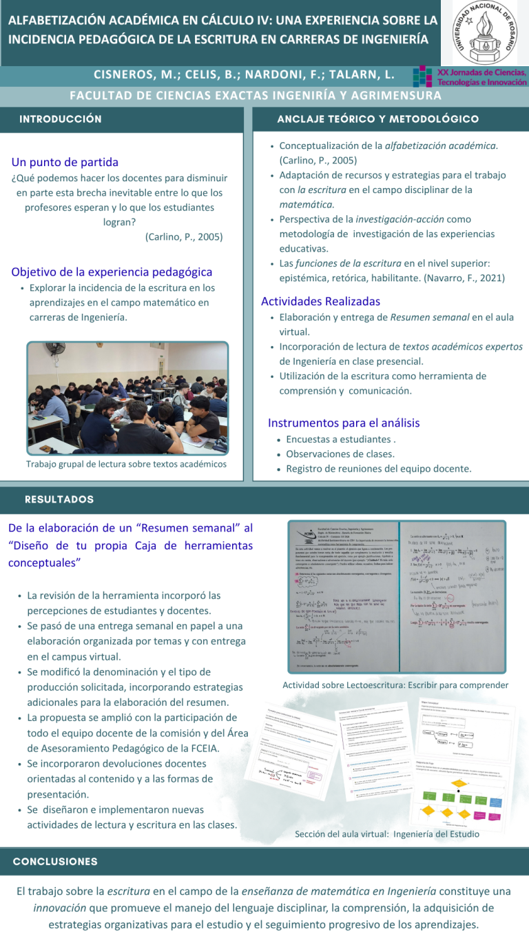 Lee más sobre el artículo ALFABETIZACIÓN ACADÉMICA EN CÁLCULO IV: UNA EXPERIENCIA SOBRE LA INCIDENCIA PEDAGÓGICA DE LA ESCRITURA EN CARRERAS DE INGENIERÍA