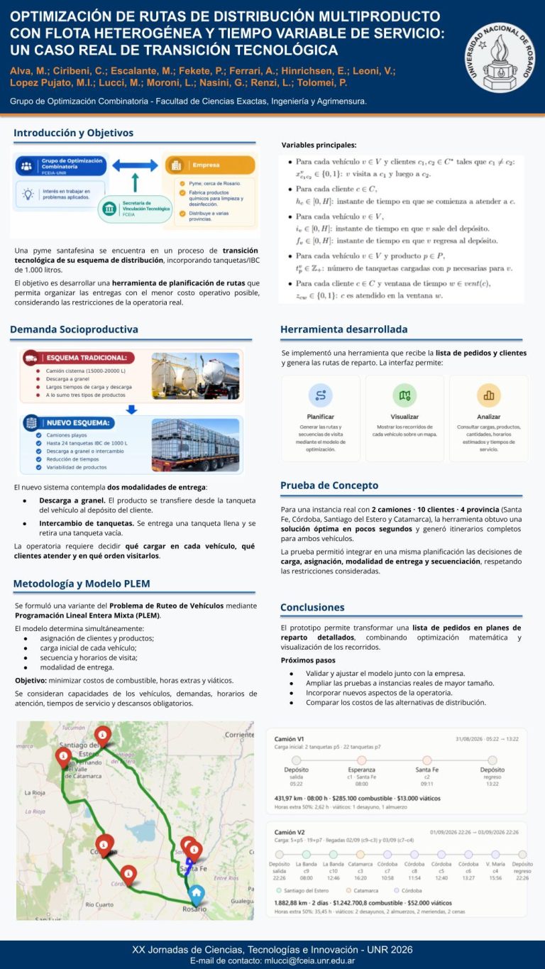 Lee más sobre el artículo OPTIMIZACIÓN DE RUTAS DE DISTRIBUCIÓN MULTIPRODUCTO CON FLOTA HETEROGÉNEA Y TIEMPO VARIABLE DE SERVICIO: UN CASO REAL DE TRANSICIÓN TECNOLÓGICA.