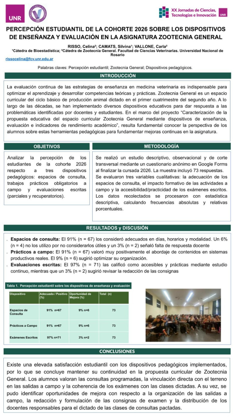 Lee más sobre el artículo PERCEPCIÓN ESTUDIANTIL DE LA COHORTE 2026 SOBRE LOS DISPOSITIVOS DE ENSEÑANZA Y EVALUACIÓN EN LA ASIGNATURA ZOOTECNIA GENERAL