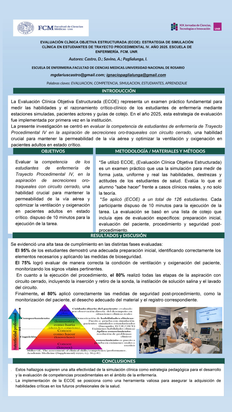 Lee más sobre el artículo EVALUACIÓN CLÍNICA OBJETIVA ESTRUCTURADA (ECOE): Estrategia de Simulación Clínica en Estudiantes de Trayecto Procedimental IV. Año 2025. Escuela de Enfermería. FCM. UNR.