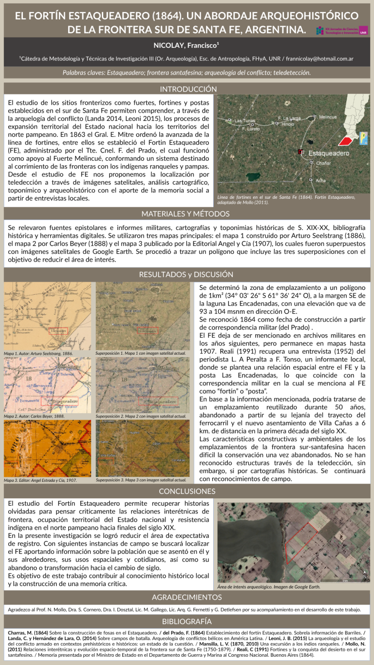 Lee más sobre el artículo EL FORTÍN ESTAQUEADERO. UN ABORDAJE ARQUEOHISTÓRICO EN LA FRONTERA SUR A MEDIADOS DE SIGLO XIX, SANTA FE, ARGENTINA.
